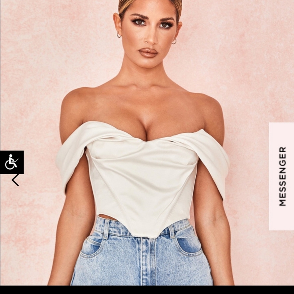 House of cb satin crop top